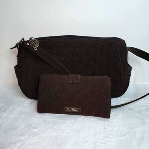 Vera Bradley brown quilted‎ handbag and matching wallet
